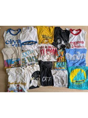 Wholesale Lot Of 15 Vintage Single Stitch Graphic T-shirts. Cats Garfield Ships